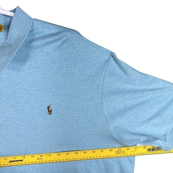 Ralph Lauren Polo Mens 4XLT Light Blue Short Sleeve Polo Shirt Golf Quiet Luxury - Picture 7 of 14
